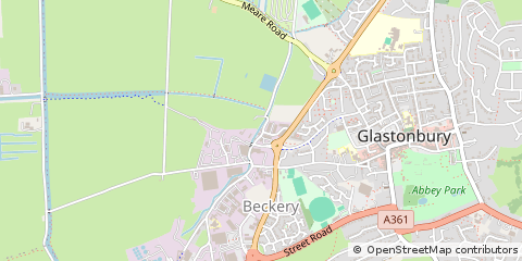 Map of Glastonbury, Somerset
