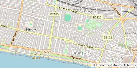 Map of Hove, East Sussex