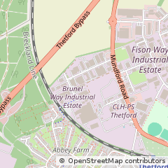 Map of Thetford, Norfolk