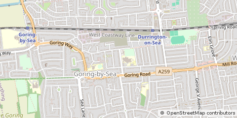 Map of Worthing, West Sussex