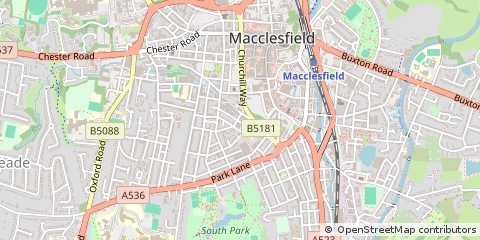 Map of Macclesfield, Cheshire
