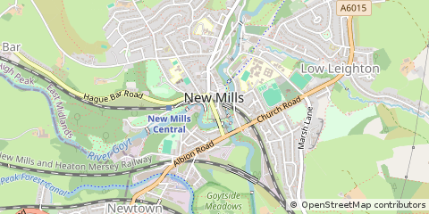Map of NEW Mills, High Peak