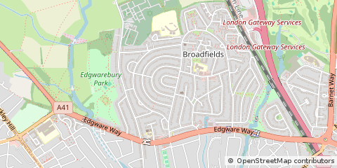 Map of Edgware, Middlesex