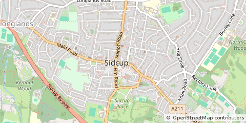 Map of Sidcup, Kent