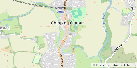 Map of Ongar, Essex