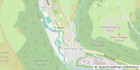 Map of Ynysddu, Caerphilly