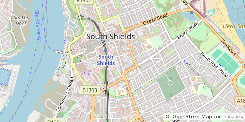 Map of South Shields, Tyne and Wear