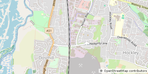 Map of Tamworth, Staffordshire