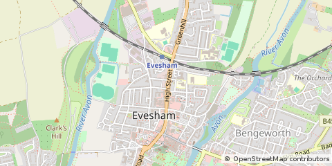Map of Evesham, Worcestershire