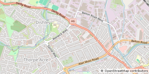Map of Loughborough, Leicestershire
