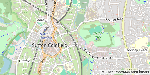 Map of Sutton Coldfield, West Midlands