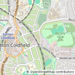 Map of Sutton Coldfield, West Midlands