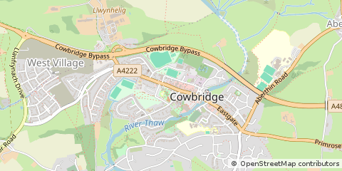 Map of Cowbridge, Vale of Glamorgan