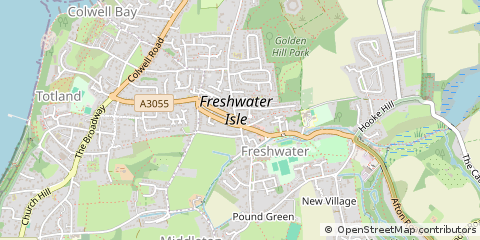 Map of Freshwater, Isle of Wight