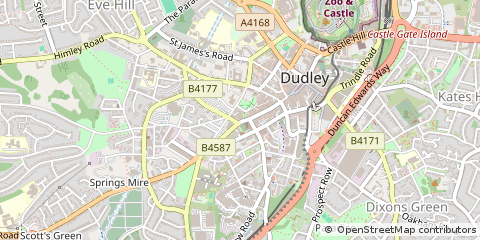 Map of Dudley, West Midlands