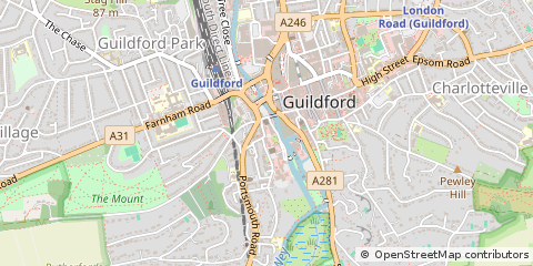 Map of Guildford, Surrey