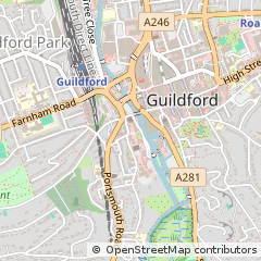 Map of Guildford, Surrey