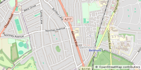 Map of Sutton, Surrey
