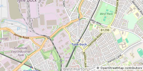Map of South Shields, Tyne & Wear