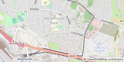Map of Manchester, Lancashire