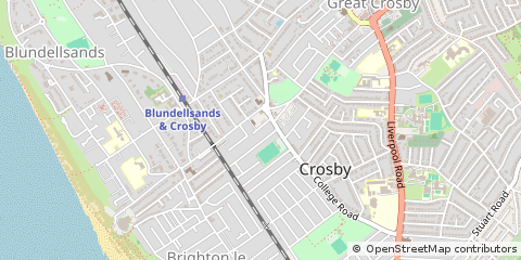 Map of Crosby, Liverpool