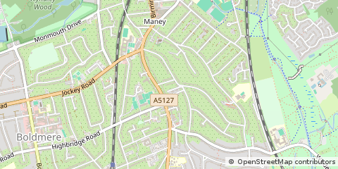 Map of Sutton Coldfield, West Midlands