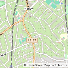 Map of Sutton Coldfield, West Midlands