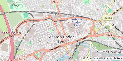 Map of Ashton-Under-Lyne