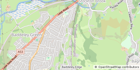 Map of Stoke on Trent, Staffs