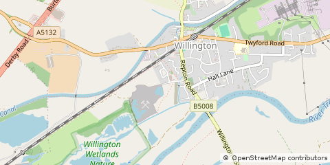 Map of Willington, Derbyshire