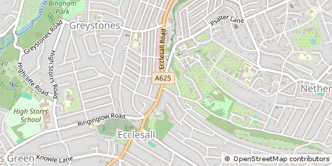 Map of Sheffield, South Yorkshire
