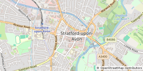 Map of Stratford-Upon-Avon, Warwickshire