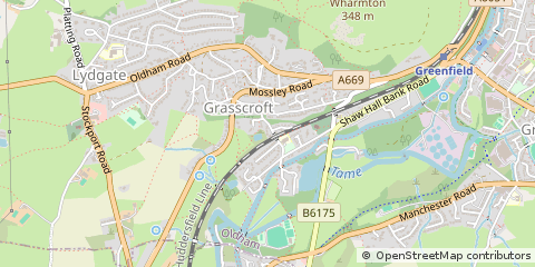 Map of Oldham, Lancashire