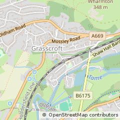 Map of Oldham, Lancashire