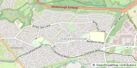 Map of Sheffield, South Yorkshire
