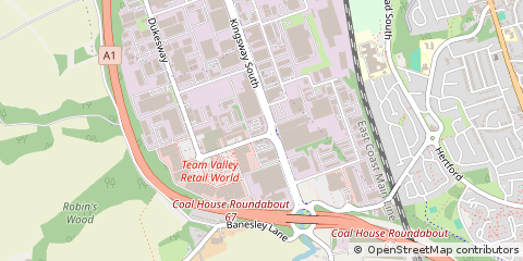 Map of Gateshead, Tyne and Wear