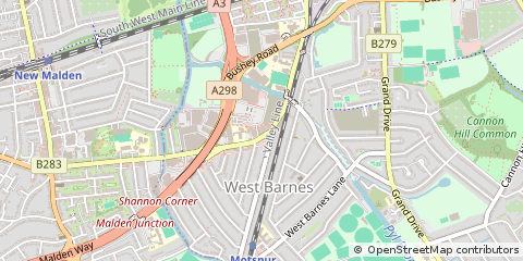 Map of NEW Malden, Surrey