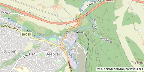 Map of Sheffield, South Yorkshire