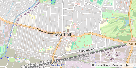 Map of Southall, Middlesex