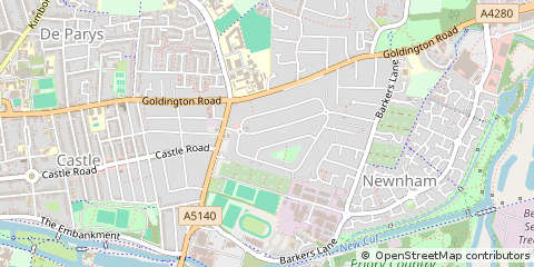 Map of Bedford, Beds