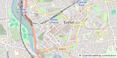 Map of Exeter, Devon