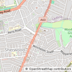 Map of Sherwood, Nottingham