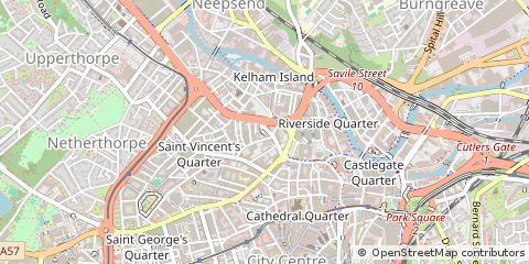 Map of Sheffield, South Yorkshire