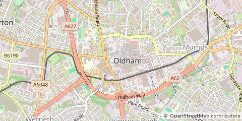 Map of Oldham, Greater Manchester