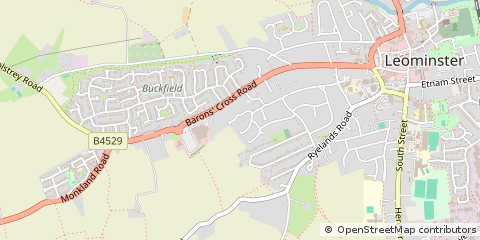 Map of Leominster, Herefordshire