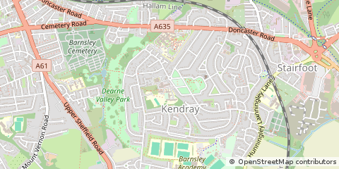 Map of Barnsley, South Yorkshire