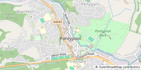 Map of Pontypool, Torfaen
