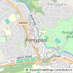 Map of Pontypool, Torfaen