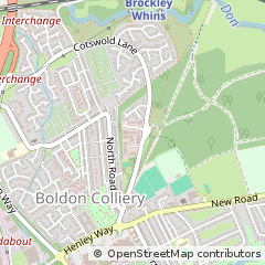 Map of Boldon Colliery, Tyne and Wear