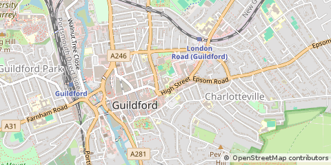 Map of Guildford, Surrey